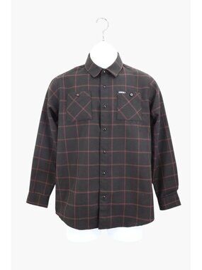 Dixxon Flannel Shirt Youth XL Kids Plaid Black Red Long Sleeve Button Up